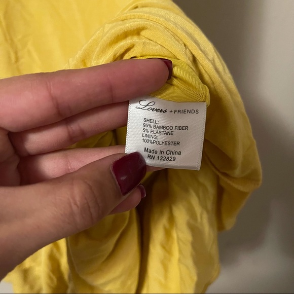 NWT LOVERS + FRIENDS Tiger Lily Mini Dress Yellow - Picture 7 of 7